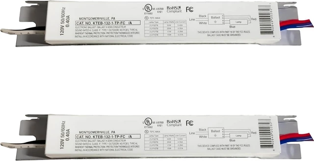Main image of OHLECTRIC 2 Pack - Replacement for Keystone KTEB-132-1-TP-FC | 1 Lamp T8 Electronic Fluorescent Ballast | 120V Input with Rapid Start Operation | Finger Case | UL Listed