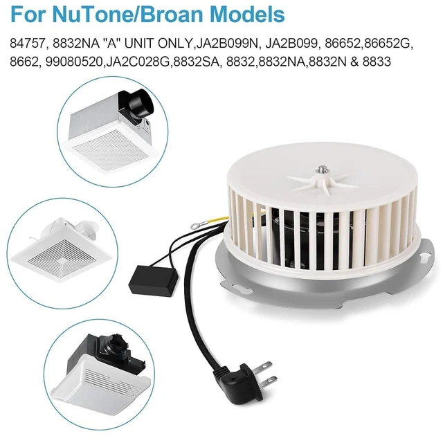 Alt view image 4 of 7 - New Upgraded 8832NA Motor Compatible with Nutone 84757 JA2B099N Replace 84757, 8832NA ""A"" UNIT ONLY, JA2B099, 86652, 86652G, 8662, 99080520, JA2C028G, 8832SA, 8832, 8832N & 8833