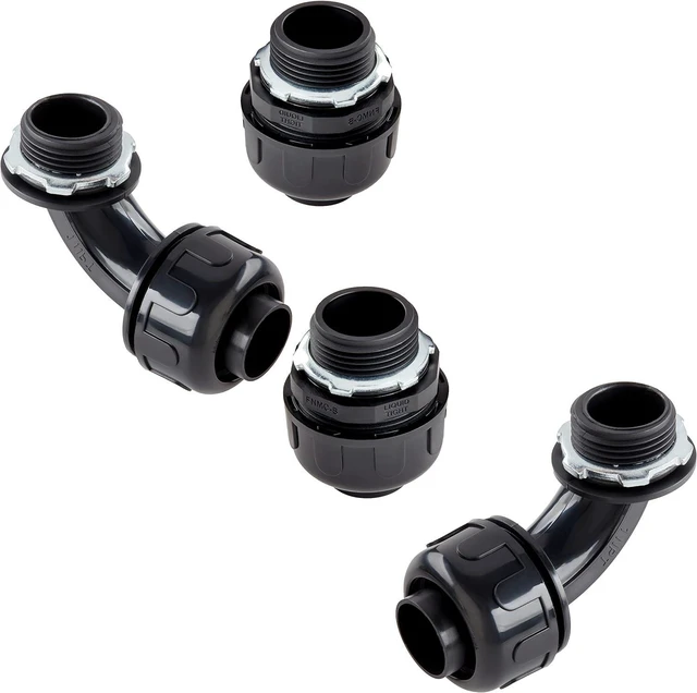 Alt view image 2 of 4 - 1/2" x 25 ft Black UL Listed Non-Metallic Flexible Liquid Tight Electrical Conduit with Fittings