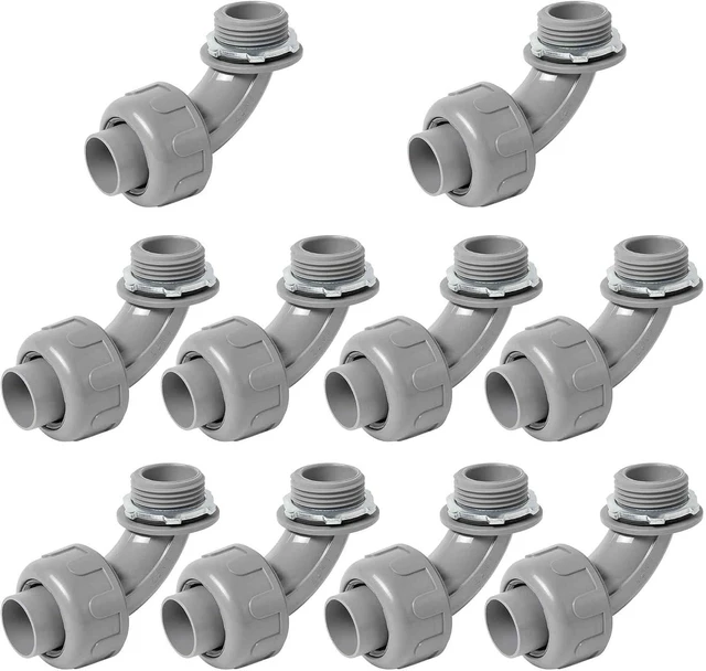 Main image of (1" Conduit Elbow 10 Pack) Yariwiz 1 inch Plastic Liquid Tight Conduit 90 Degree Elbow