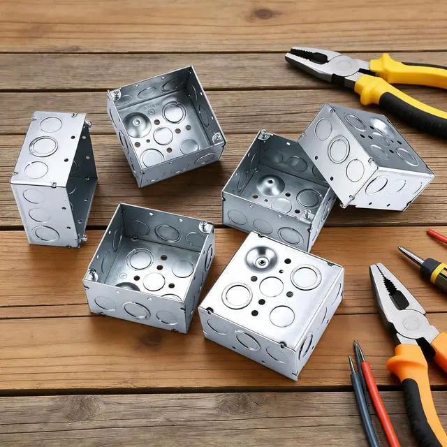 Alt view image 3 of 6 - 12-Pack Deep Square Electrical Box, 4 x 4 x 2-1/8 Inch Galvanized Steel Junction Box 30.3 Cu. in. Capacity with Multiple Knockouts