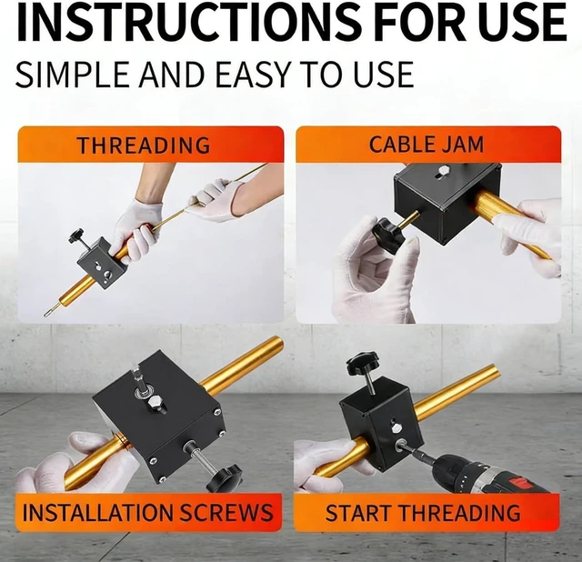 Alt view image 5 of 7 - Wire Puller, Automatic Electric Wire Threading Tool with 15m Steel for Cable Concealed Pipe, Professional Pulling Machine for Electricians and Wiring Projects