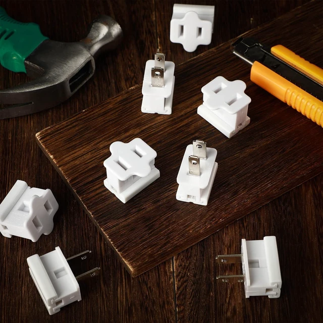 Alt view image 4 of 6 - 30 Pcs SPT-1 Vampire Plugs for Christmas Lights Christmas Female and Male Slip Plug Electrical White Vampire Plugs Outdoor Lighting Adapter Zip Inline Adapter for Xmas Holiday Party Lighting