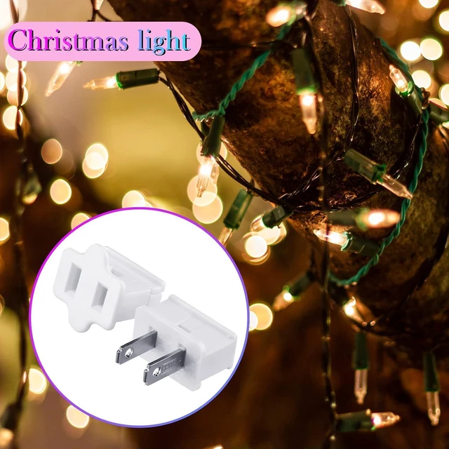 Alt view image 5 of 6 - 30 Pcs SPT-1 Vampire Plugs for Christmas Lights Christmas Female and Male Slip Plug Electrical White Vampire Plugs Outdoor Lighting Adapter Zip Inline Adapter for Xmas Holiday Party Lighting