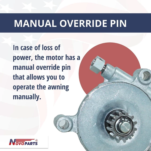 Alt view image 3 of 5 - 266149 RV Power Awning Replacement Universal Motor 75-RPM and 12V