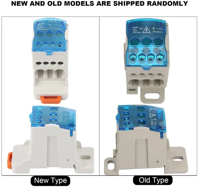 Alt view image 3 of 7 - 6Pcs Terminal Distribution Box, UKK-80A Block Distribution Box Universal Din Rail Electric Wire Connector Temperature Resistant Insulation Performance Power Junction Box