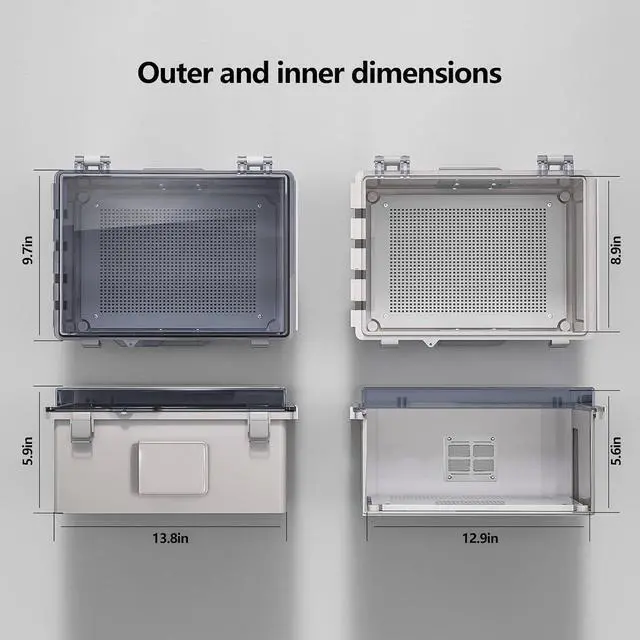 Alt view image 5 of 7 - Junction Box Waterproof Electrical Enclosure Outdoor Use 13.8"H *9.8"L *5.9"W, ABS Enclosure with Internal Mounting Panel, Clear Cover.