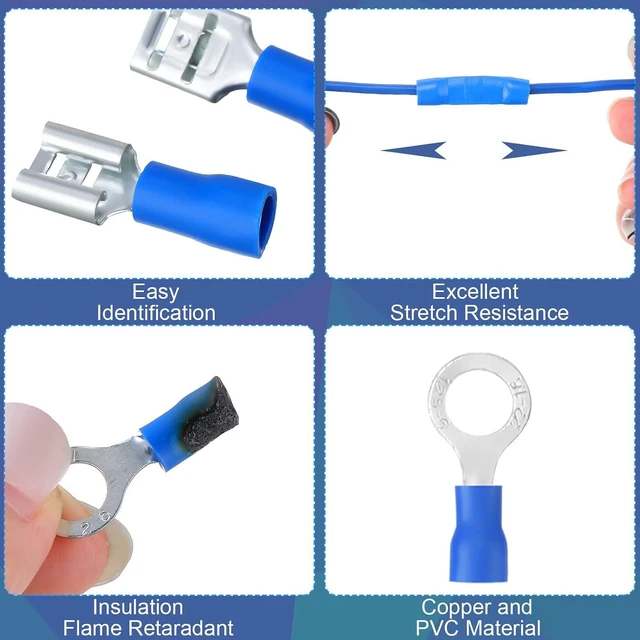 Alt view image 2 of 7 - Hoteam 1200 Pcs Insulated Electrical Wire Connectors Kit Wire Crimp Terminals Butt, Ring, Spade, Fork Quick Disconnect Assortment Kit with Storage Box for Automotive Marine Boat Truck(Cold Shrink)