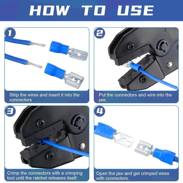 Alt view image 6 of 7 - Hoteam 1200 Pcs Insulated Electrical Wire Connectors Kit Wire Crimp Terminals Butt, Ring, Spade, Fork Quick Disconnect Assortment Kit with Storage Box for Automotive Marine Boat Truck(Cold Shrink)