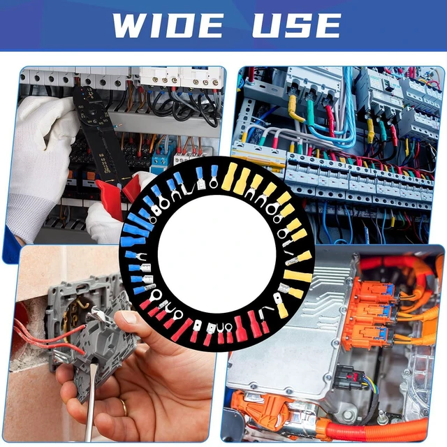 Alt view image 7 of 7 - Hoteam 1200 Pcs Insulated Electrical Wire Connectors Kit Wire Crimp Terminals Butt, Ring, Spade, Fork Quick Disconnect Assortment Kit with Storage Box for Automotive Marine Boat Truck(Cold Shrink)