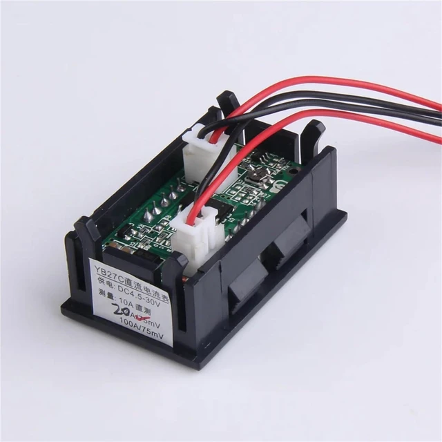 Alt view image 4 of 6 - Digital DC Ammeter 20A Red LED Panel Amp Meter Digital Electricity Meter