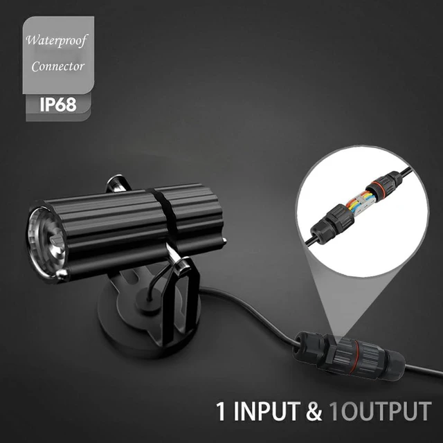 Alt view image 3 of 6 - 2-Piece Waterproof Connector/Underground Waterproof Cable Connector for Outdoor, Wetland, etc. (Wire Connector 3 Pin) Black, Black, Wire connector 3 Pin