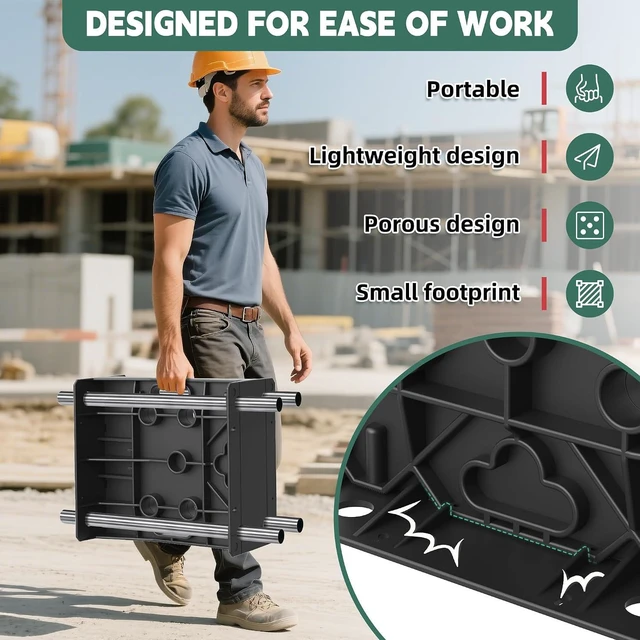 Alt view image 5 of 7 - Wire Spool Rack, Multi Purpose Wire Dispenser Cable management rack for organizing cables, 34" diameter 17" tall 15.87" wide 330 pound weight capacity (Black, 1 Pair)