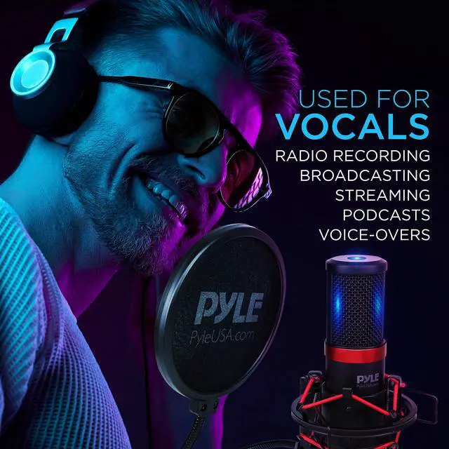 Alt view image 5 of 7 - Pyle USB Microphone Podcast Recording Kit - Audio Cardioid Condenser Mic w/Shock Mount Stand & Pop Filter, for Gaming PS4, Streaming, Podcasting, Studio, YouTube, Works w/Windows PC Mac PDMIKT200