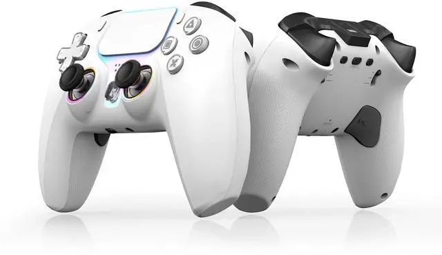 Main image of Wireless PS5 Controller Hall Effect Anti-Drift Joystick Gaming Gamepad with Programmable Back Paddles Macro Turbo Dual Vibration 6-Axis Gyro Bluetooth 5.0 RGB 3.5mm Audio Jack for PS5 Slim Pro PC