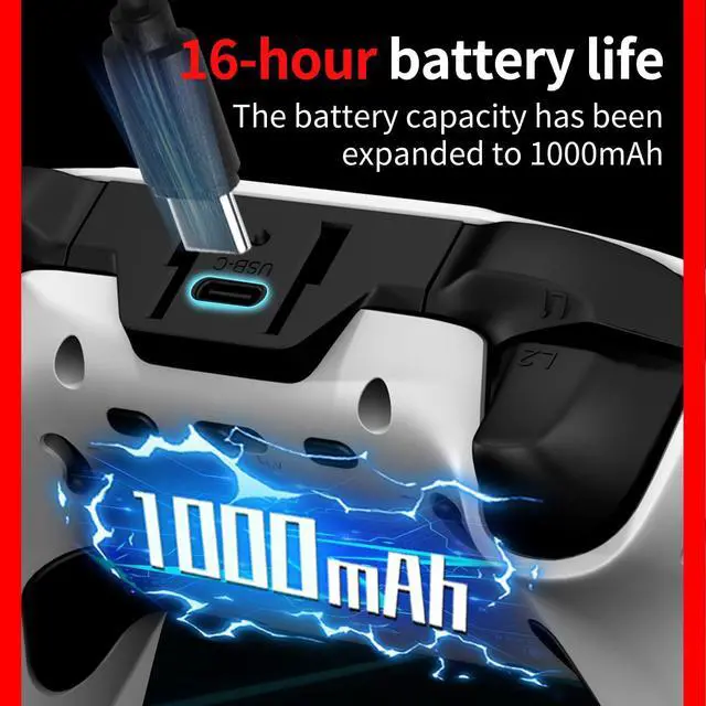 Alt view image 4 of 7 - Wireless PS5 Controller Hall Effect Anti-Drift Joystick Gaming Gamepad with Programmable Back Paddles Macro Turbo Dual Vibration 6-Axis Gyro Bluetooth 5.0 RGB 3.5mm Audio Jack for PS5 Slim Pro PC