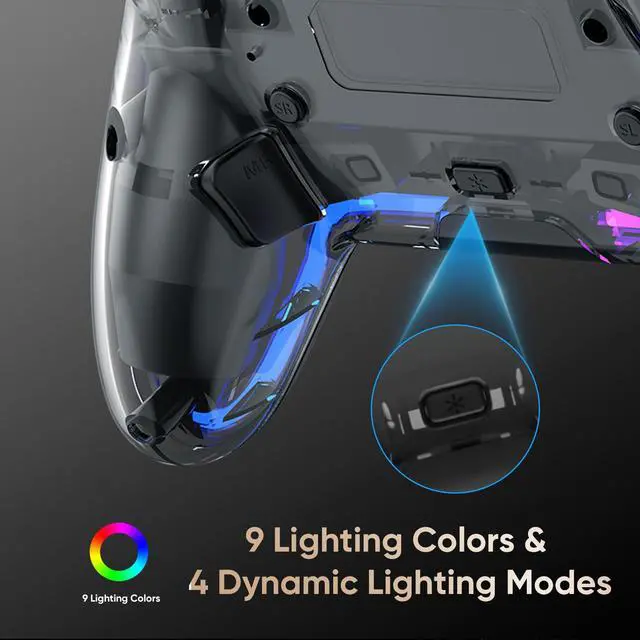 Alt view image 7 of 7 - Wireless Controller for PS5, Pro/Slim/MAC/Steam Deck/PC, Hall Effect Joysticks,Dual Vibration, Macro/Turbo, 3.5mm Audio Jack, 6-Axis Gyro, Mute, Bluetooth LED Gamepad with Speake