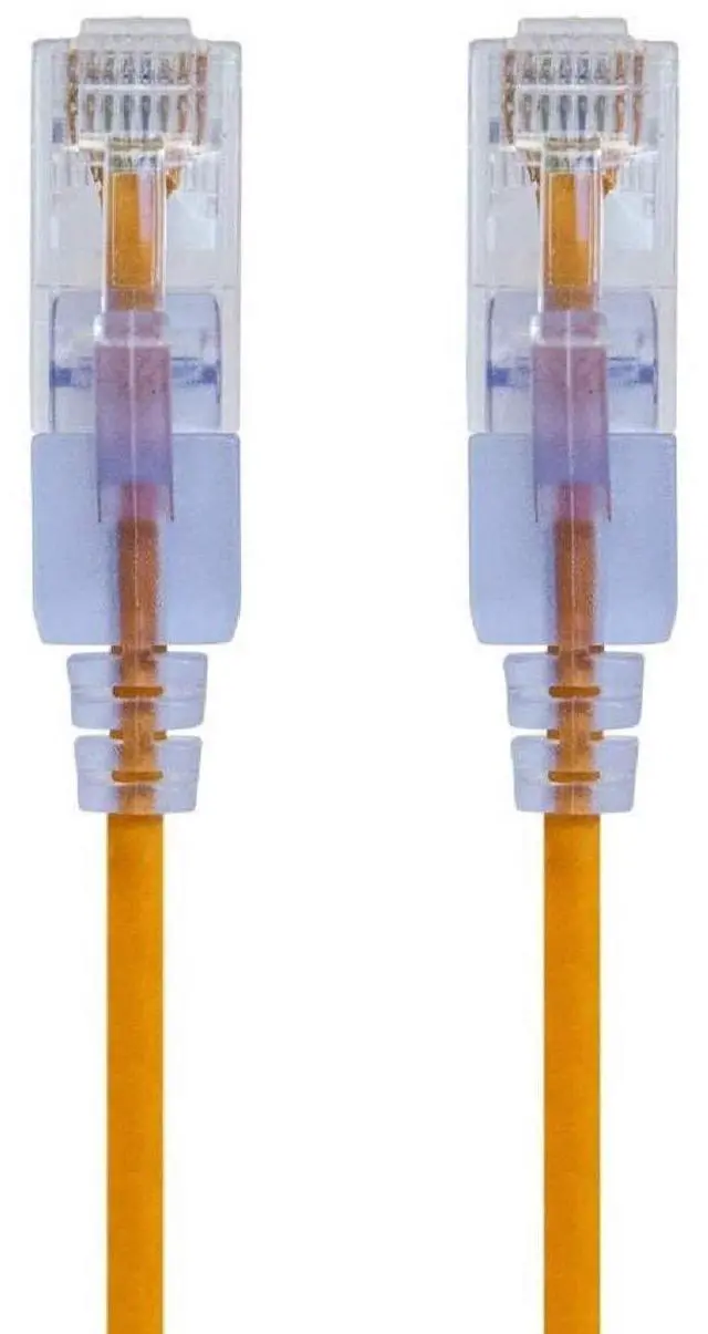 Main image of Monoprice Cat6A Ethernet Patch Cable - 1 Feet - Yellow (10 Pack) Snagless RJ45 550Mhz UTP Pure Bare Copper Wire 10G 30AWG - SlimRun Series