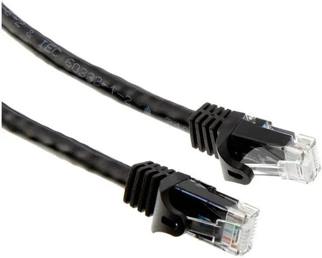 Main image of Monoprice Cat6 Ethernet Patch Cable - RJ45, Stranded, 550Mhz, UTP, Pure Bare Copper Wire, 24AWG, 1 Feet, Black, 12-Pack - Flexboot Series