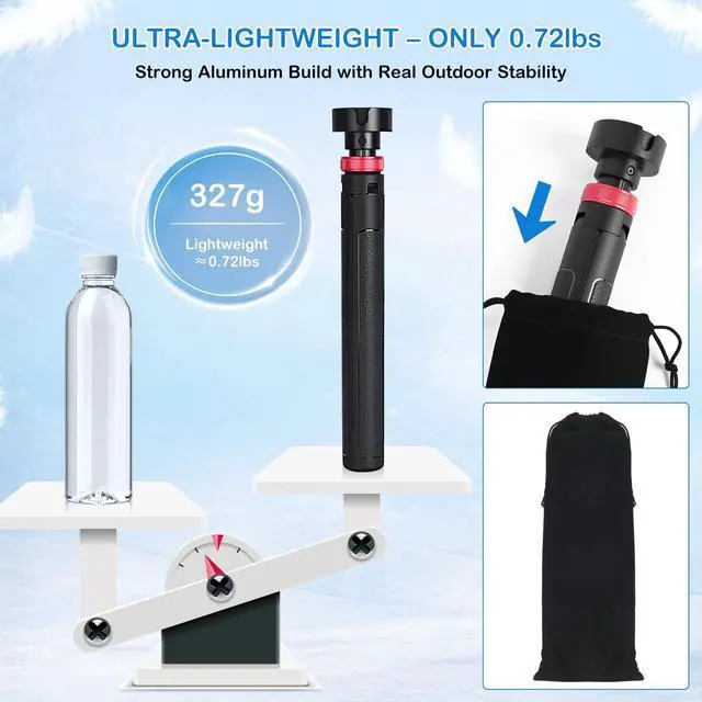 Alt view image 3 of 7 - Portable Starlink Mini Tripod Stand, 0.72 lb Lightweight Ground Mount | Ultra-Light, Packable, Wind-Resistant, Aviation Aluminum, Anti-Slip Feet, for Backpacking RV Travel