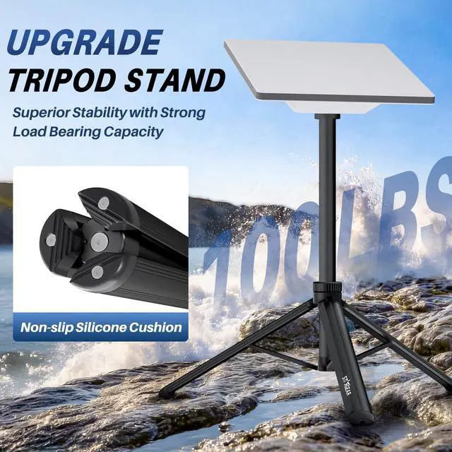 Alt view image 3 of 7 - STARGEAR Starlink Mini Tripod Mount, All Aluminum Portable Starlink Mini Mount, Stable Tripod Stand Compatible with SL Mini/V5 Pipe Mount Adapters , Starlink Mini Kit for RV Travel Camping Boat, Black