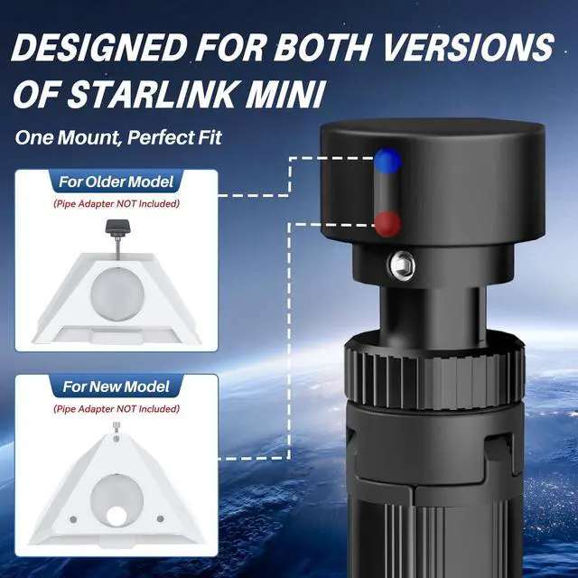Alt view image 5 of 7 - STARGEAR Starlink Mini Tripod Mount, All Aluminum Portable Starlink Mini Mount, Stable Tripod Stand Compatible with SL Mini/V5 Pipe Mount Adapters , Starlink Mini Kit for RV Travel Camping Boat, Black