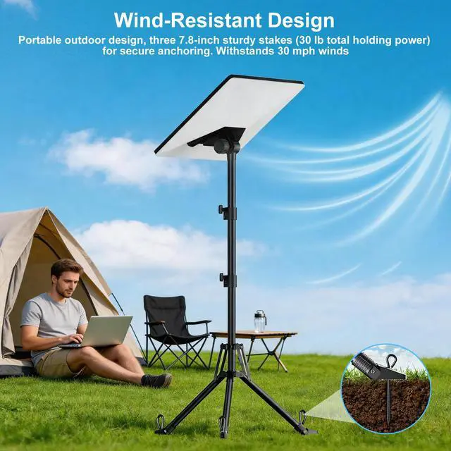Alt view image 3 of 7 - ORWOD Starlink Mini Tripod Stand, Adjustable 45"-49" with 180° Mount Angle | Heavy-Duty Wind-Resistant Tripod Mount with Ground Nail and Adapter, Foldable Portable Design for RV Travel and Camping Use