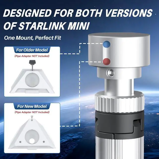 Alt view image 5 of 7 - STARGEAR Starlink Mini Tripod Mount, All Aluminum Portable Starlink Mini Mount, Stable Tripod Stand Compatible with SL Mini/V5 Pipe Mount Adapters, Starlink Mini Kit for RV Travel Camping Boat