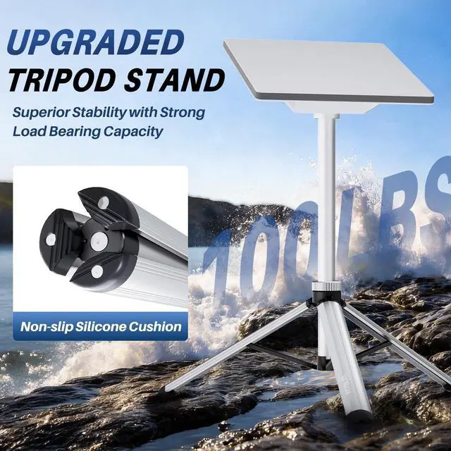 Alt view image 3 of 7 - STARGEAR Starlink Mini Tripod Mount, All Aluminum Portable Starlink Mini Mount, Stable Tripod Stand Compatible with SL Mini/V5 Pipe Mount Adapters, Starlink Mini Kit for RV Travel Camping Boat