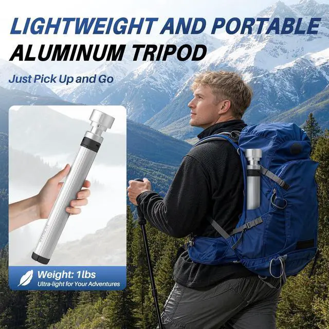 Alt view image 4 of 7 - STARGEAR Starlink Mini Tripod Mount, All Aluminum Portable Starlink Mini Mount, Stable Tripod Stand Compatible with SL Mini/V5 Pipe Mount Adapters, Starlink Mini Kit for RV Travel Camping Boat