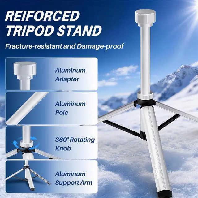 Alt view image 6 of 7 - STARGEAR Starlink Mini Tripod Mount, All Aluminum Portable Starlink Mini Mount, Stable Tripod Stand Compatible with SL Mini/V5 Pipe Mount Adapters, Starlink Mini Kit for RV Travel Camping Boat