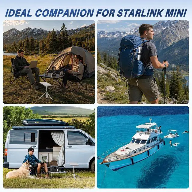 Alt view image 7 of 7 - STARGEAR Starlink Mini Tripod Mount, All Aluminum Portable Starlink Mini Mount, Stable Tripod Stand Compatible with SL Mini/V5 Pipe Mount Adapters, Starlink Mini Kit for RV Travel Camping Boat