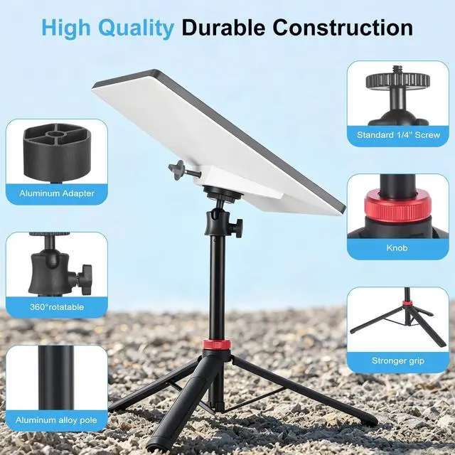 Alt view image 6 of 7 - Starlink Mini Tripod Stand Mount with Aluminum Adapter,Portable & 360° Tilt | Compatible with Starlink Mini Terminal,Lightweight Ground Stand Mount for Outdoor Camping,RV, BackpacTravel