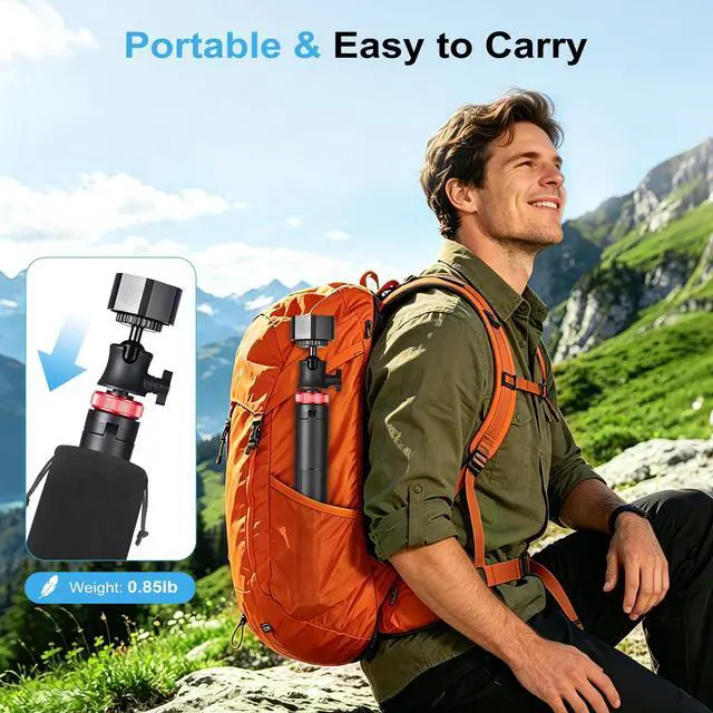 Alt view image 3 of 7 - Mini Tripod Stand Mount with Aluminum Adapter, Portable & 360°Tilt | for All Starlink Mini Models, Starlink Mini Ground Tripod Stand for RV, Backpac Travel, Camping and Outdoor Satellite Setup