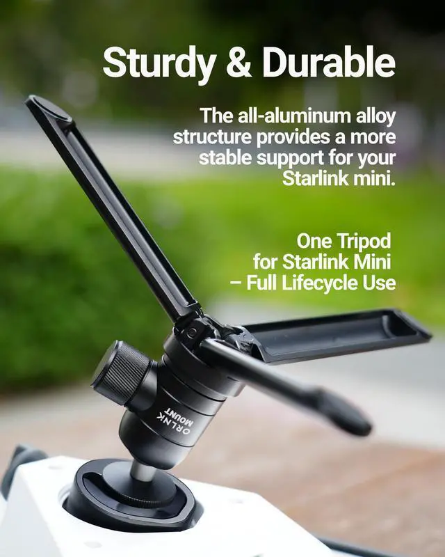 Alt view image 2 of 7 - ORLNK T3 Mini Tripod for Starlink Mini Mount with Adapter | Adjustable-angled, Aluminum Alloy, Fits Starlink mini 2026/2025/2024