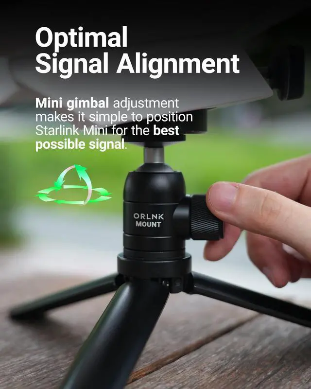 Alt view image 4 of 7 - ORLNK T3 Mini Tripod for Starlink Mini Mount with Adapter | Adjustable-angled, Aluminum Alloy, Fits Starlink mini 2026/2025/2024