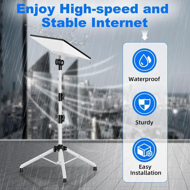Alt view image 2 of 7 - 270° Tilt Angle Adjustable Starlink Mini Tripod Stand Mount for RV, Portable Pole Adapter Kit Mini Starlink Mounts for Antenna Tripod, Camping Accessory (White)