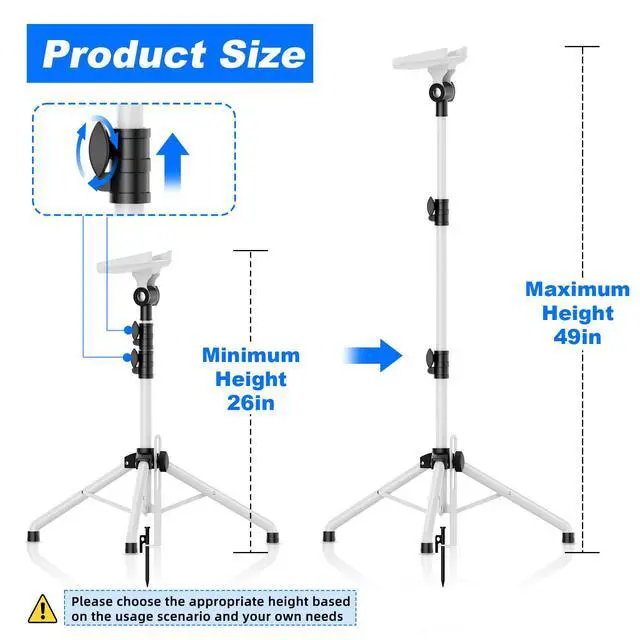 Alt view image 4 of 7 - 270° Tilt Angle Adjustable Starlink Mini Tripod Stand Mount for RV, Portable Pole Adapter Kit Mini Starlink Mounts for Antenna Tripod, Camping Accessory (White)