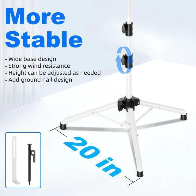 Alt view image 7 of 7 - 270° Tilt Angle Adjustable Starlink Mini Tripod Stand Mount for RV, Portable Pole Adapter Kit Mini Starlink Mounts for Antenna Tripod, Camping Accessory (White)