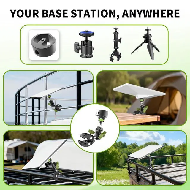 Alt view image 7 of 7 - Starlink Mini Clamp Mount with 1/4" Tripod Adapter -Heavy-Duty Aluminum | Fits 2024 & 2026/2025 Starlink Mini Pipe Adapter, 360° Adjustable for regular railings, RV ladder, Roof Rack, Boat, Yacht