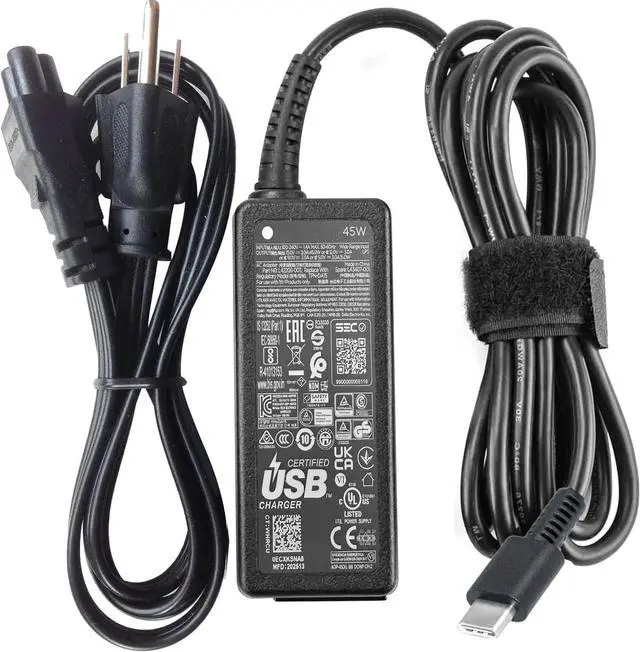 Main image of OEM 45W USB C Charger for HP L42206-001 Chromebook 11 13 14 15 G1 G2 G3 G4 | G5 G6 X360 L42206-003 L42206-004 L43407-001 860210-850 N8N14AA Type C Adapter Power Supply