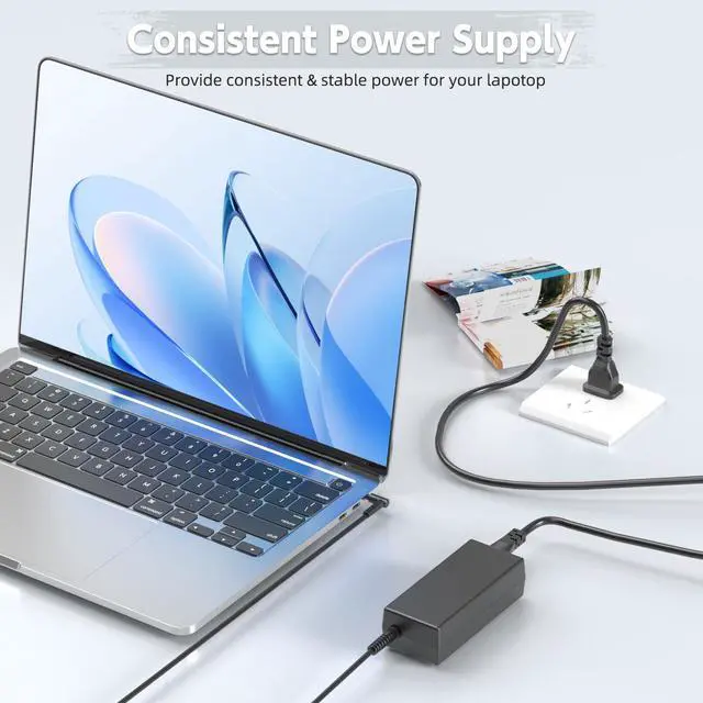 Alt view image 5 of 7 - Replacement 45W Charger Compatible with HP 15 15-dy Laptop Blue Tip | 45W power, 4.5x3.0mm Blue Tip. Fits HP 15-dy/dw series. 8.59ft extra long cord. WARNING: Not for 65W or USB-C laptops.