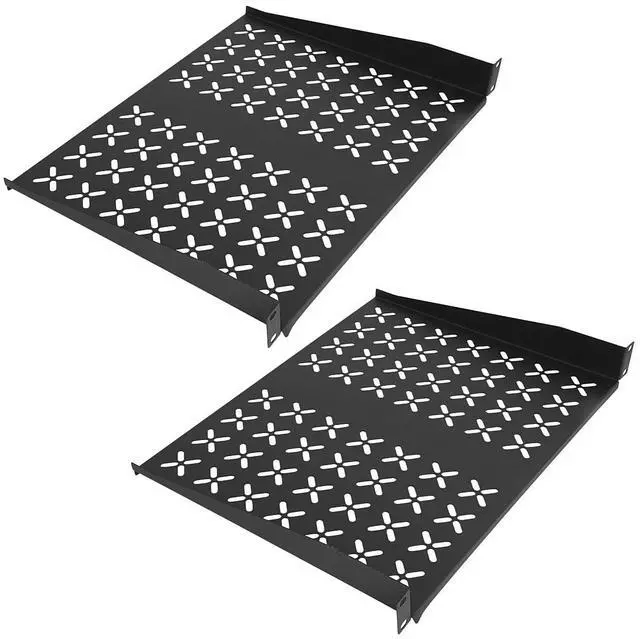 Main image of YuPinDiZu 1U Server Rack Shelf - Universal 1u Shelf Vented Rack Mount Cantilever Tray for 19" Network Equipment Rack & Cabinet - 14 Inches Depth -Set of 2