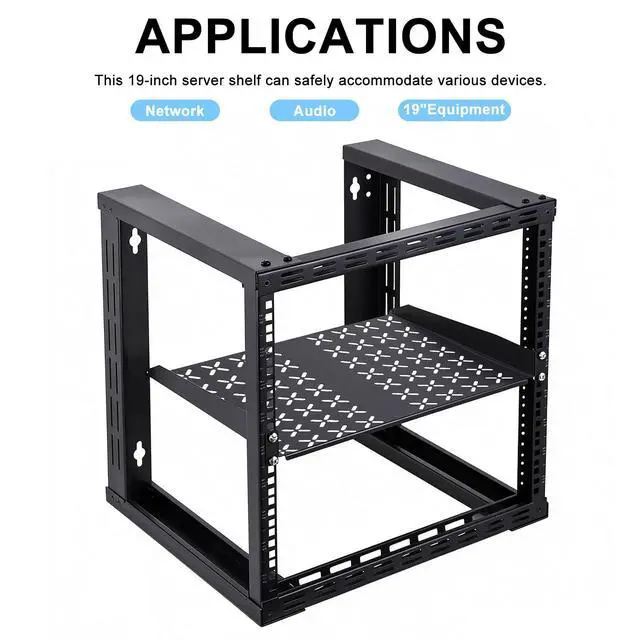 Alt view image 6 of 6 - YuPinDiZu 1U Server Rack Shelf - Universal 1u Shelf Vented Rack Mount Cantilever Tray for 19" Network Equipment Rack & Cabinet - 14 Inches Depth -Set of 2