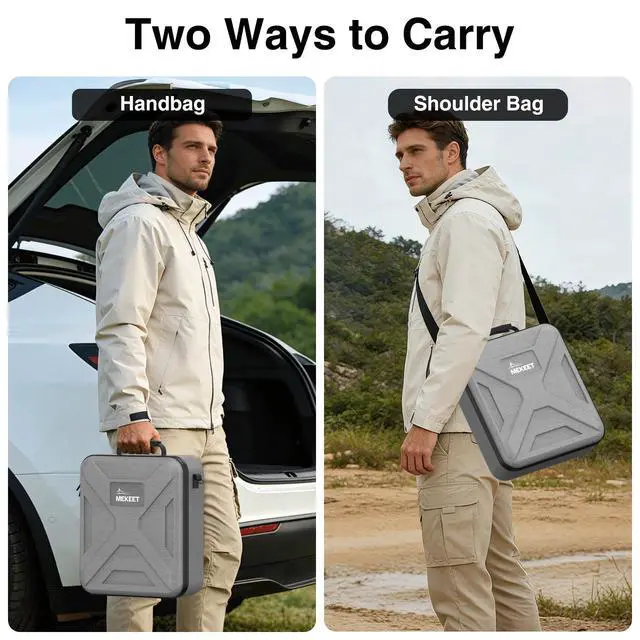 Alt view image 5 of 7 - Starlink Mini Case - Ultra-Light Portable Storage Case for Starlink Mini Accessories, Dual Carry case OptionsShockproof & Splash-Resistant, Ideal for Travel, Camping, RV Adventure (Grey)
