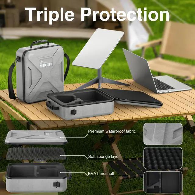 Alt view image 7 of 7 - Starlink Mini Case - Ultra-Light Portable Storage Case for Starlink Mini Accessories, Dual Carry case OptionsShockproof & Splash-Resistant, Ideal for Travel, Camping, RV Adventure (Grey)