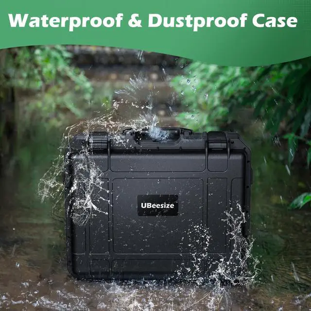 Alt view image 4 of 6 - UBeesize Starlink Mini Travel Case, Waterproof Hard Carrying Case | Waterproof Hard Shell, Precision-Cut Foam, Accessory Storage, Portable Carry Handle, For Starlink Mini Travel