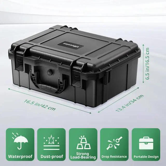 Alt view image 6 of 6 - UBeesize Starlink Mini Travel Case, Waterproof Hard Carrying Case | Waterproof Hard Shell, Precision-Cut Foam, Accessory Storage, Portable Carry Handle, For Starlink Mini Travel