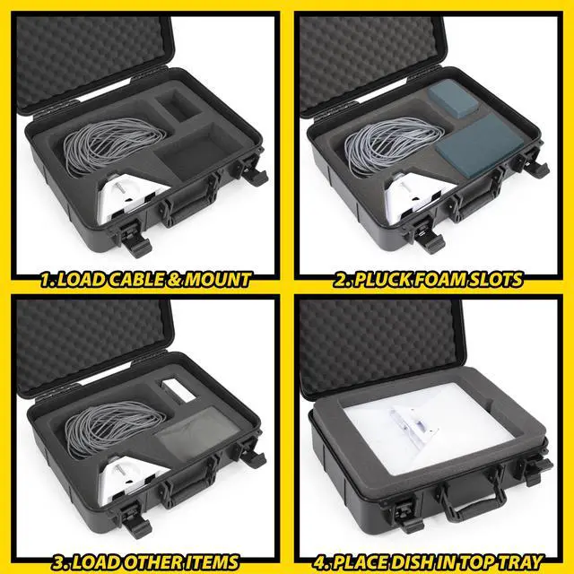 Alt view image 2 of 7 - CASEMATIX Hard Case for Starlink Mini Travel Storage for Dish, Mount, Power Supply, Cables & Accessories Impact-Resistant Shell with Custom Foam & Dual Trays