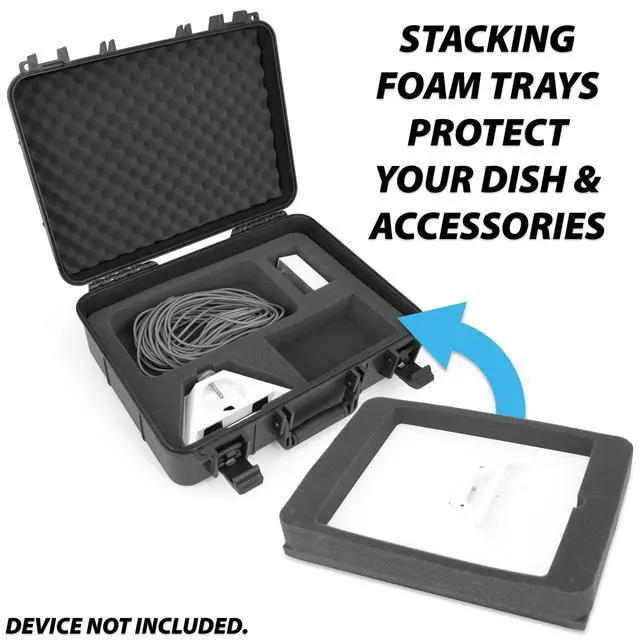 Alt view image 6 of 7 - CASEMATIX Hard Case for Starlink Mini Travel Storage for Dish, Mount, Power Supply, Cables & Accessories Impact-Resistant Shell with Custom Foam & Dual Trays